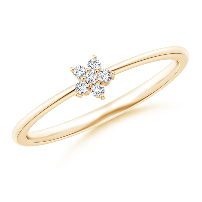 1.3mm GVS2 Round Diamond Mini Clustre Ring in Yellow Gold