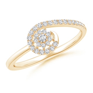 1.8mm GVS2 Diamond Flower Clustre Wrap Around Ring in Yellow Gold