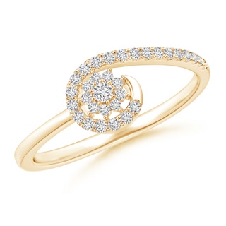 1.8mm HSI2 Diamond Flower Clustre Wrap Around Ring in Yellow Gold