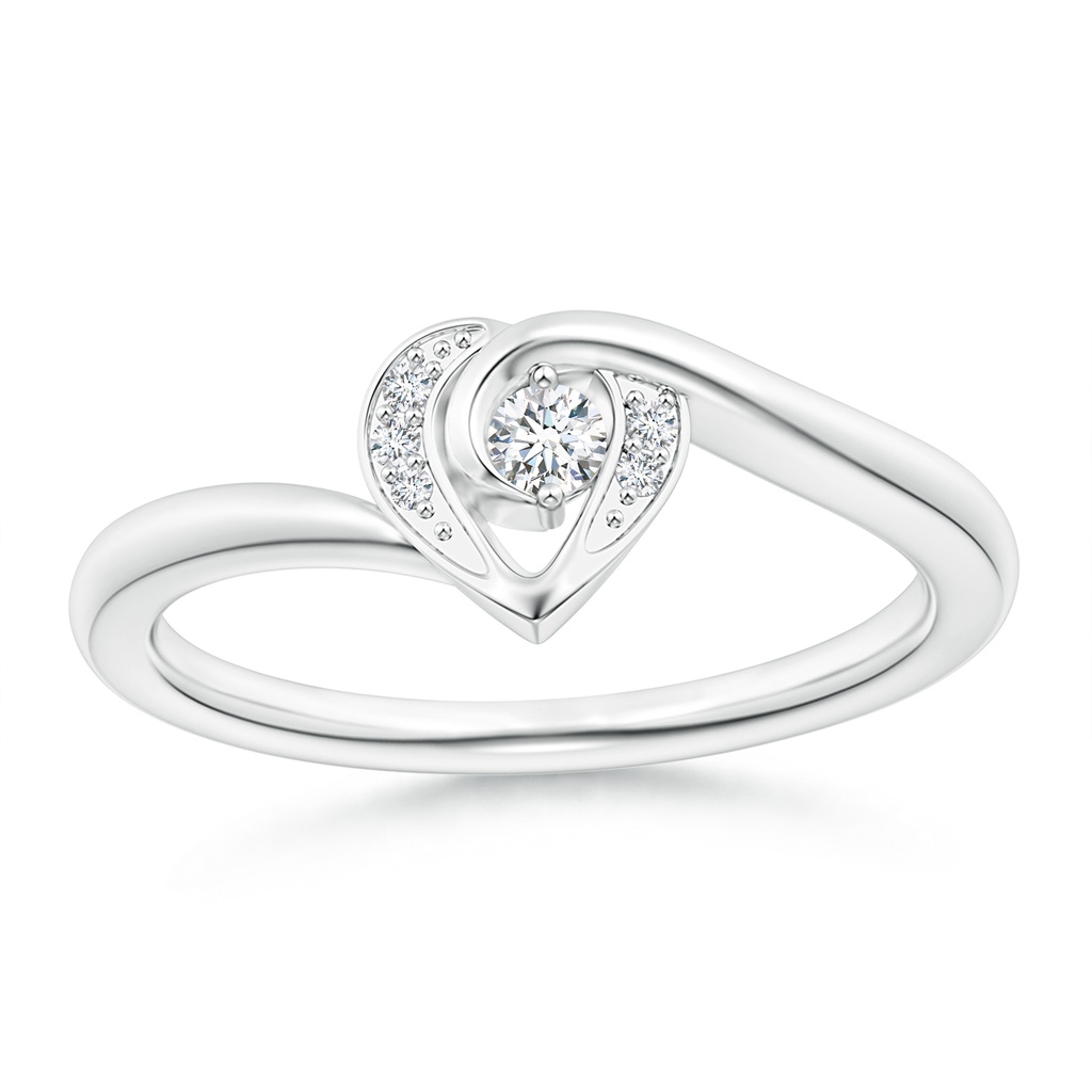 2.5mm GVS2 Solitaire Diamond Swirl Heart Ring in P950 Platinum