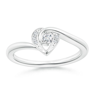 2.5mm GVS2 Solitaire Diamond Swirl Heart Ring in P950 Platinum