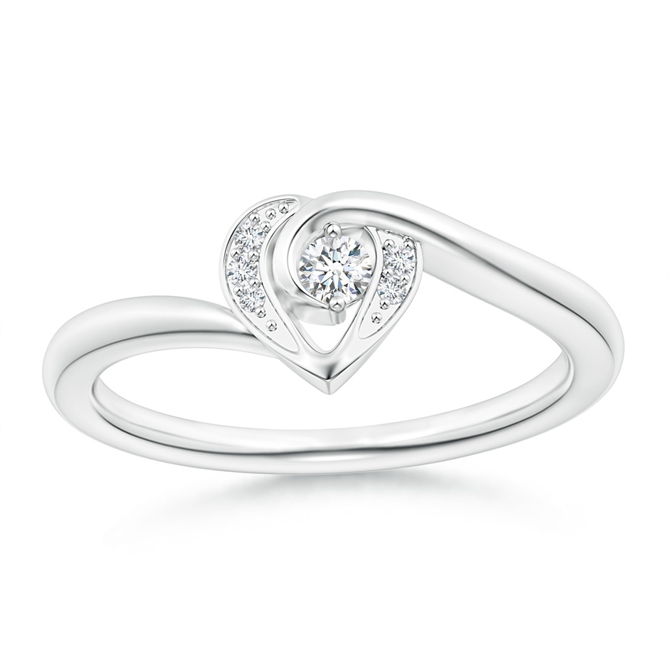 2.5mm GVS2 Solitaire Diamond Swirl Heart Ring in P950 Platinum 