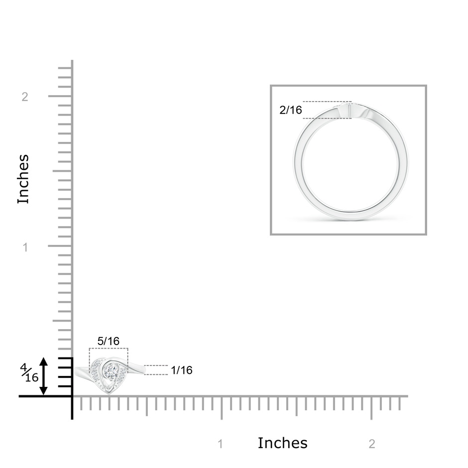 2.5mm GVS2 Solitaire Diamond Swirl Heart Ring in White Gold product image
