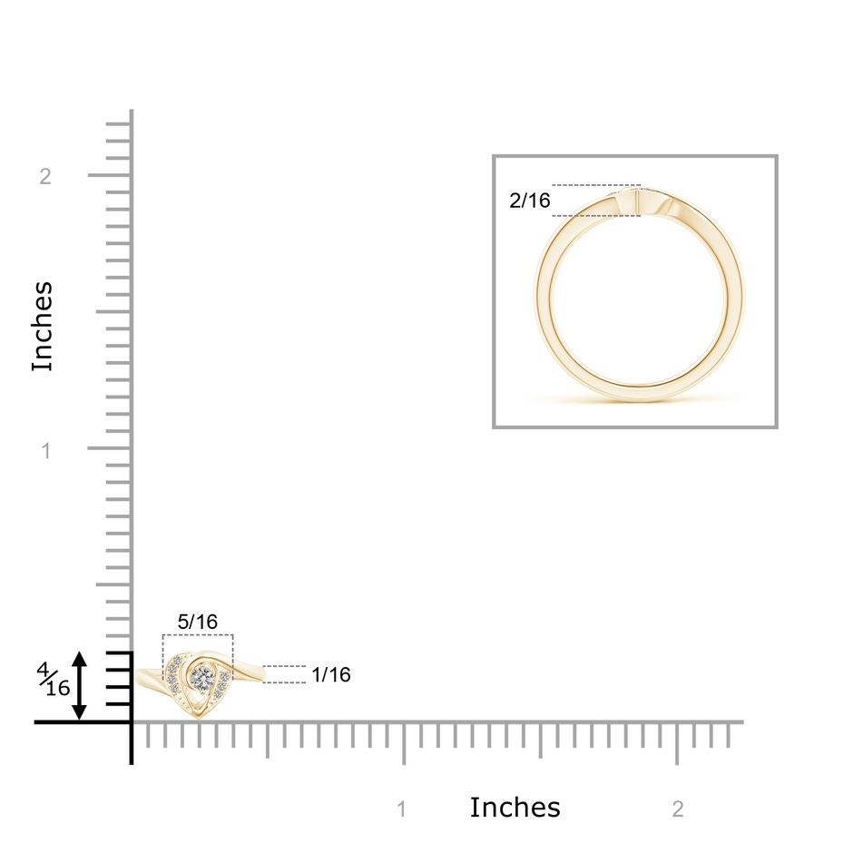 2.5mm KI3 Solitaire Diamond Swirl Heart Ring in Yellow Gold product image