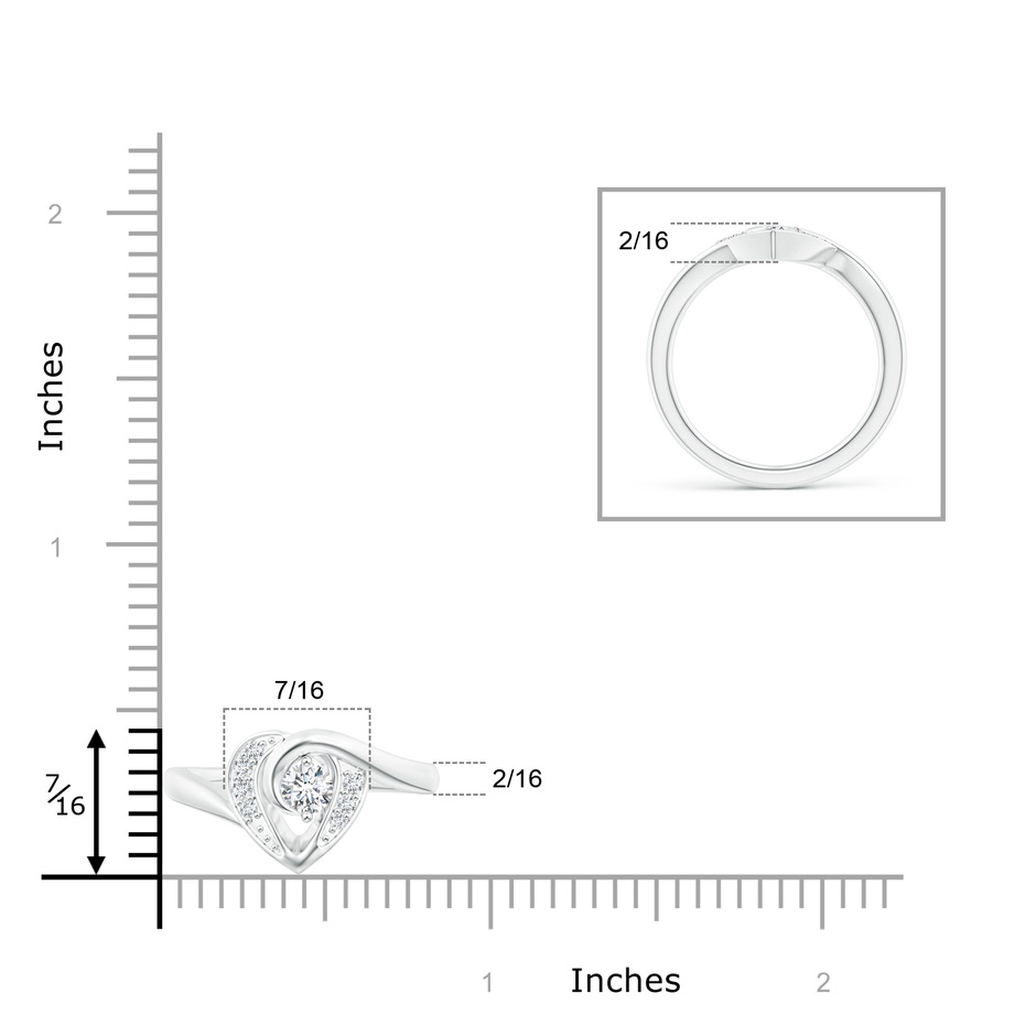 3.8mm GVS2 Solitaire Diamond Swirl Heart Ring in P950 Platinum product image