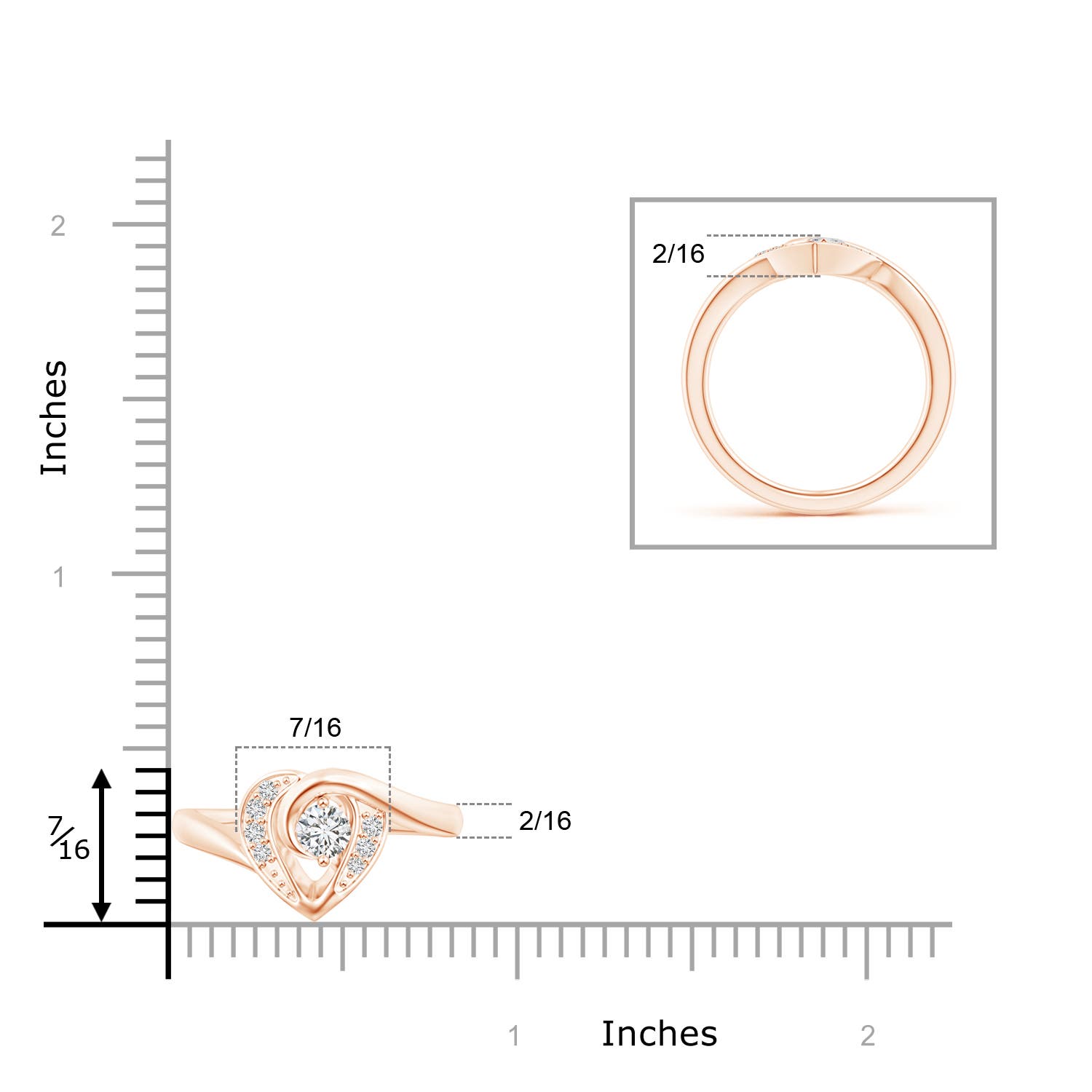 H, SI2 / 0.28 CT / 14 KT Rose Gold