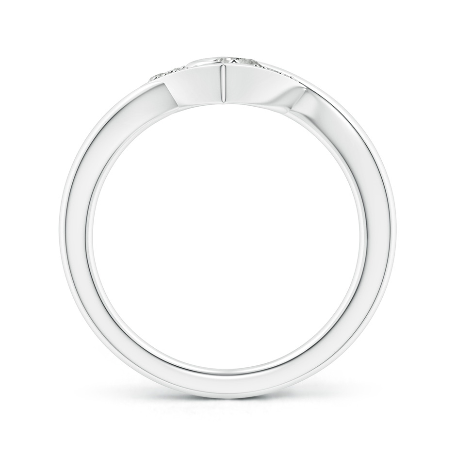 3.8mm KI3 Solitaire Diamond Swirl Heart Ring in White Gold product image