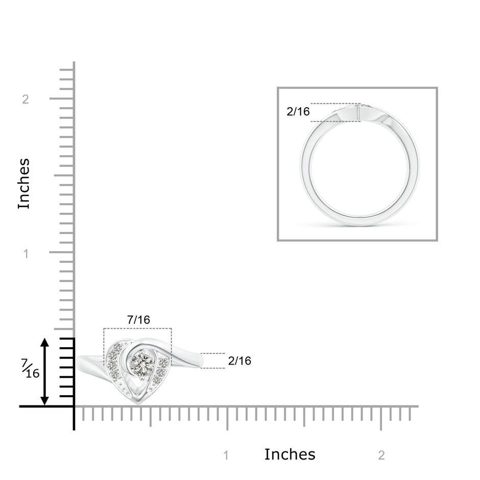 3.8mm KI3 Solitaire Diamond Swirl Heart Ring in White Gold product image