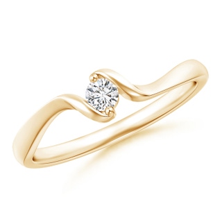 3mm HSI2 Prong-Set Diamond Twisted Bypass Ring in Yellow Gold