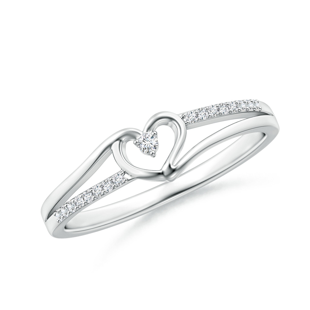 1.5mm GVS2 Round Diamond Split Shank Heart Promise Ring in P950 Platinum