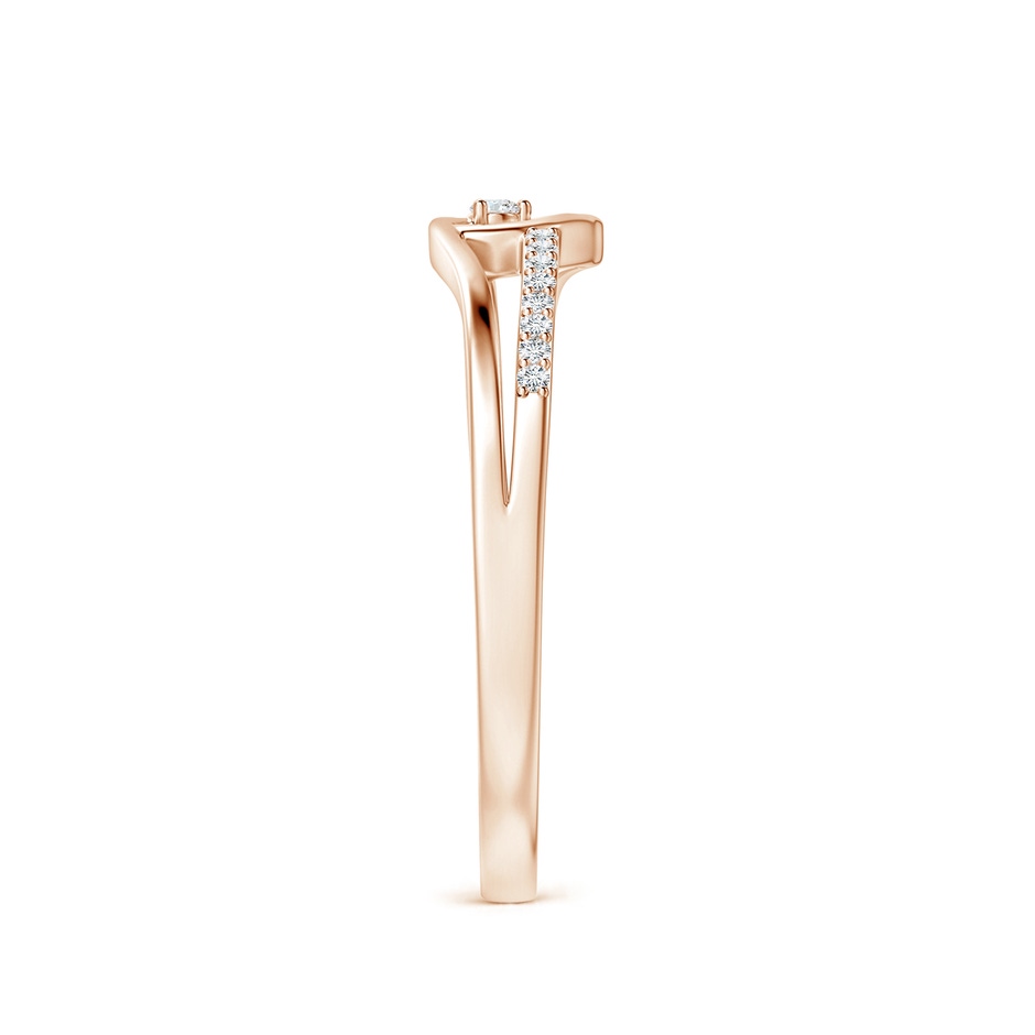1.5mm GVS2 Round Diamond Split Shank Heart Promise Ring in Rose Gold side 299