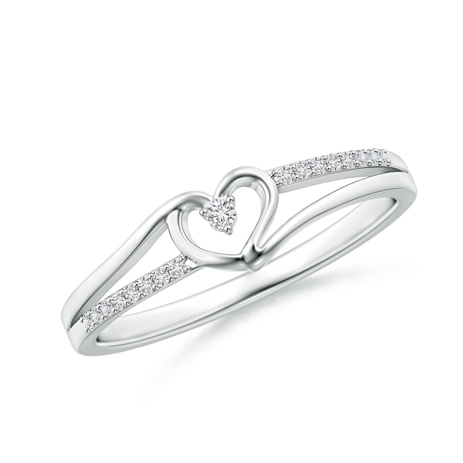1.5mm HSI2 Round Diamond Split Shank Heart Promise Ring in P950 Platinum 