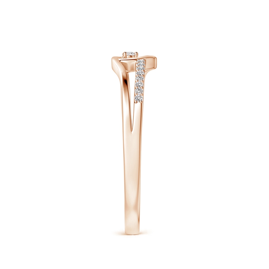 1.5mm IJI1I2 Round Diamond Split Shank Heart Promise Ring in Rose Gold side 299