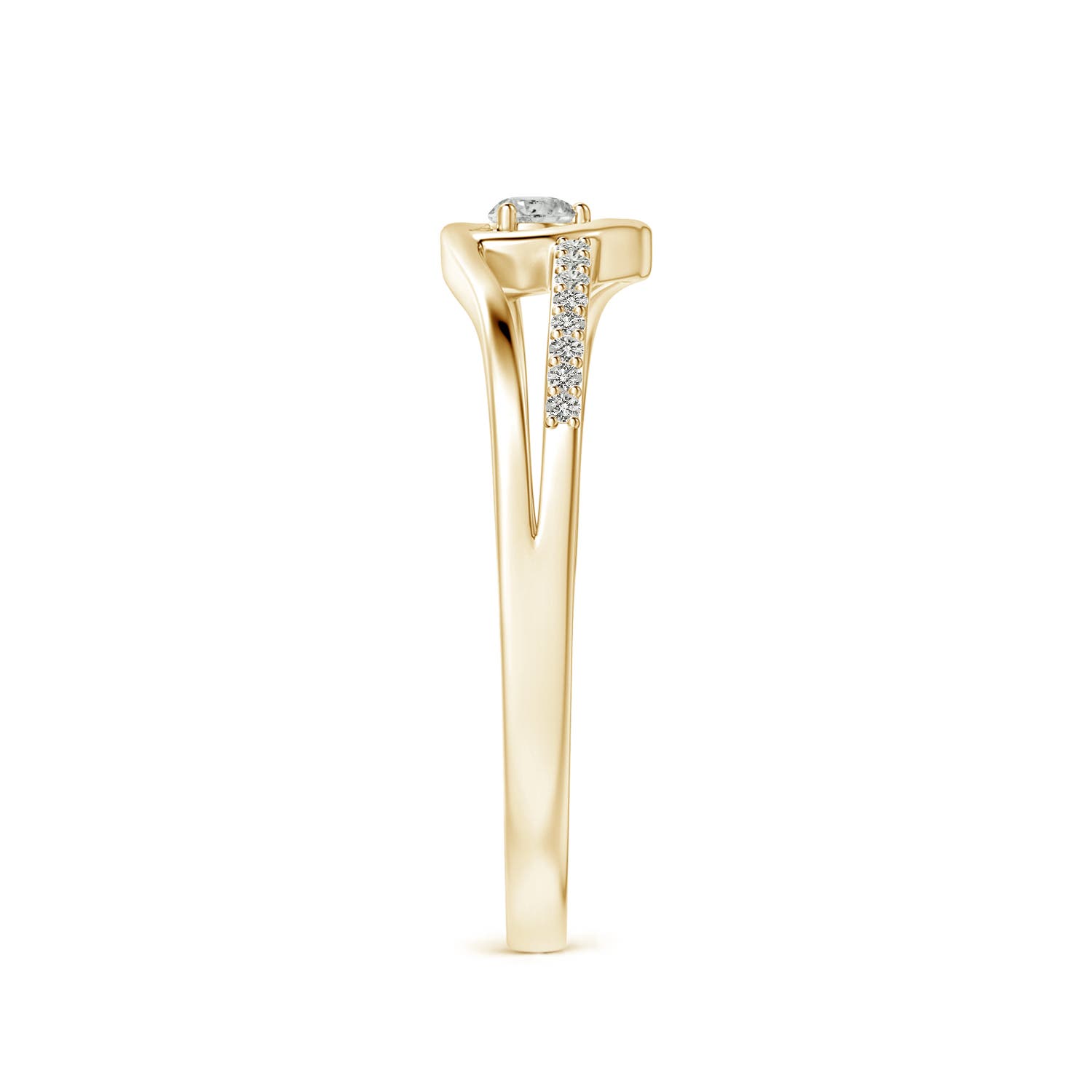 Angara Natural Round Diamond Split Shank Heart Promise Ring in 14K Gold (2.5MM) - Bild 24 von 40