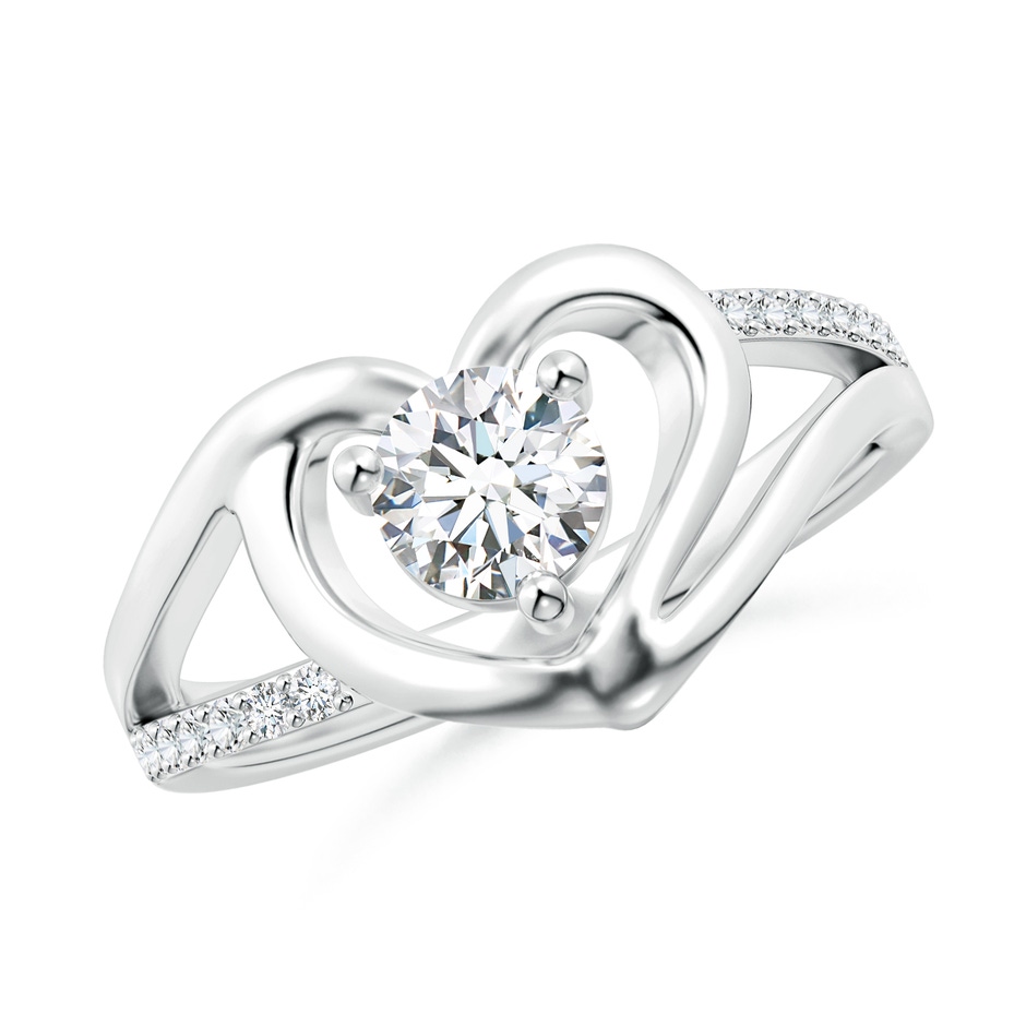 5.3mm GVS2 Round Diamond Split Shank Heart Promise Ring in P950 Platinum 