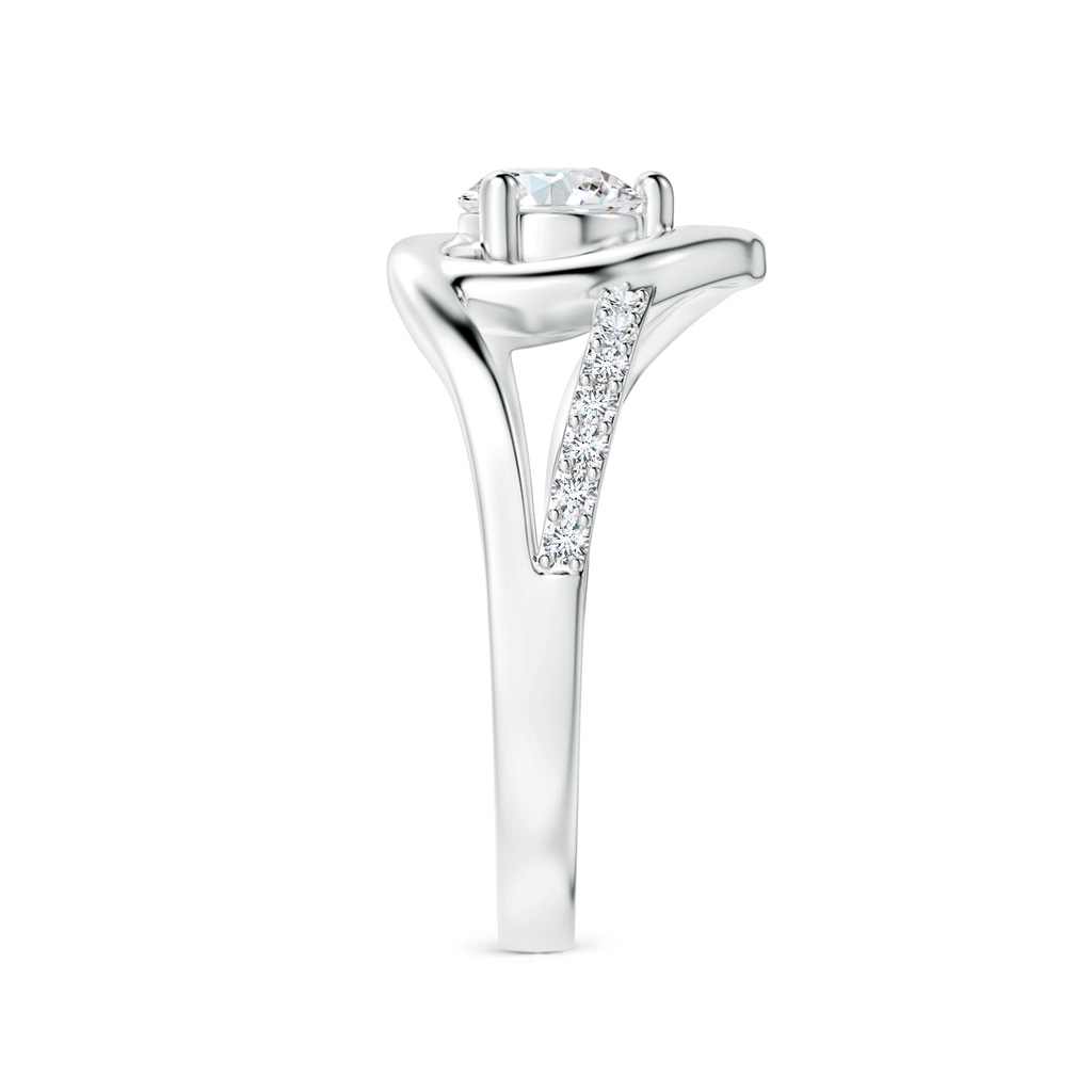 5.3mm GVS2 Round Diamond Split Shank Heart Promise Ring in S999 Silver Side 299