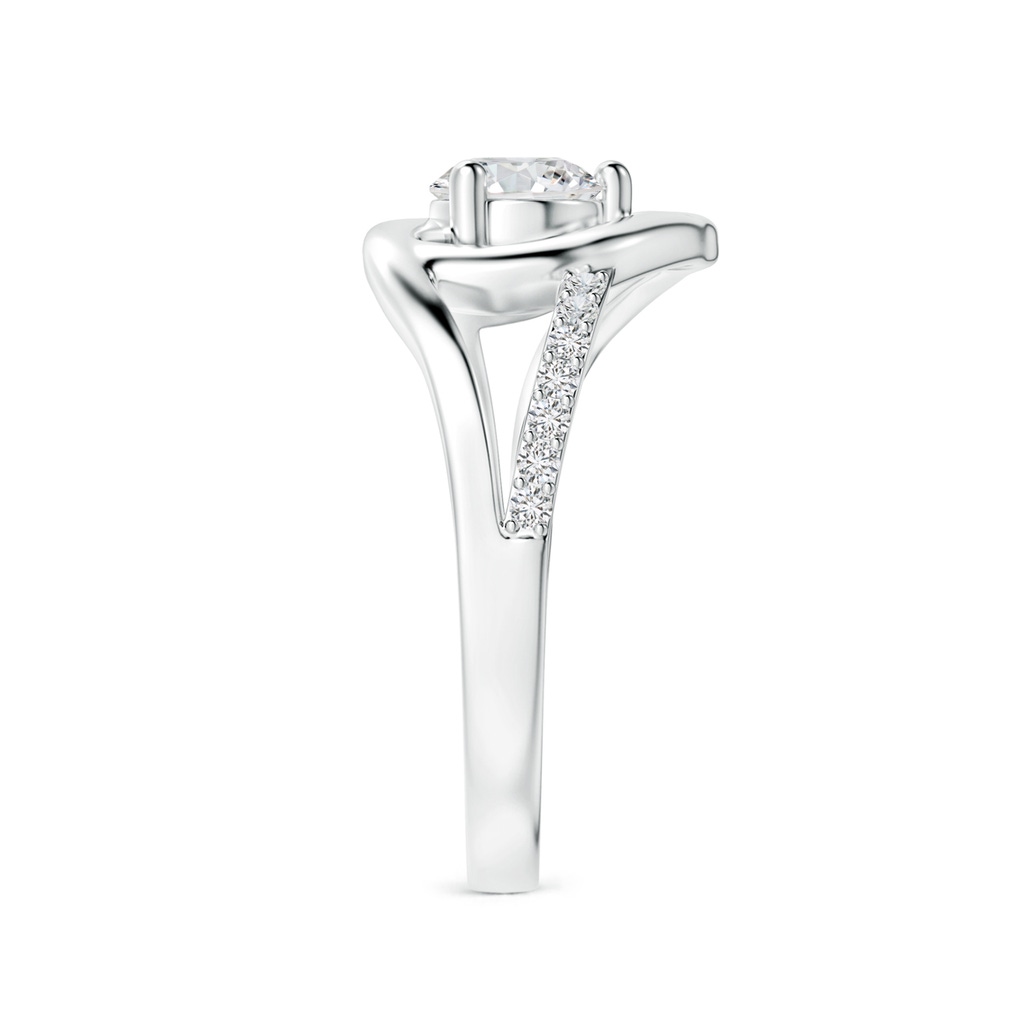 5.3mm HSI2 Round Diamond Split Shank Heart Promise Ring in White Gold Side 299