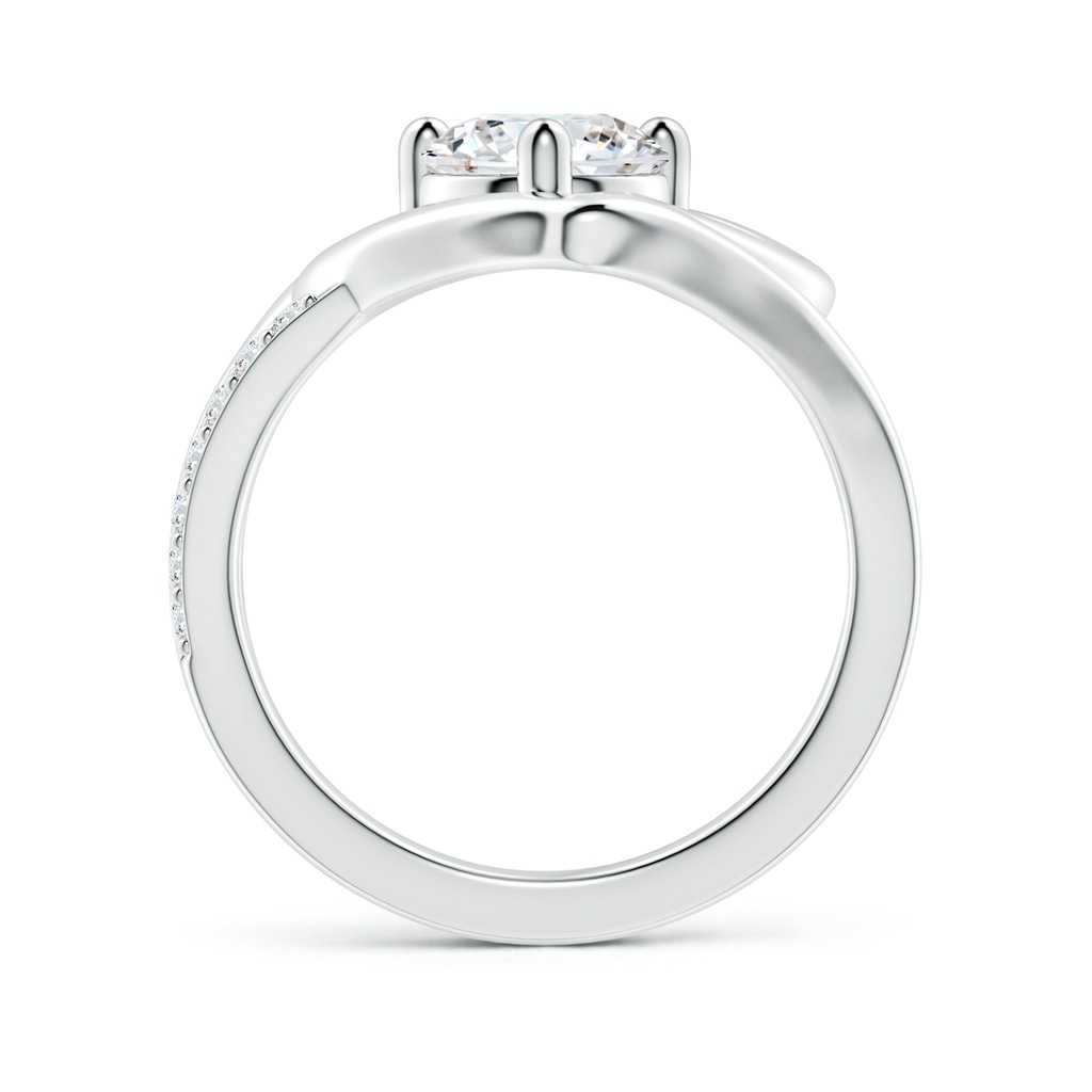 7mm GVS2 Round Diamond Split Shank Heart Promise Ring in S999 Silver Side 199