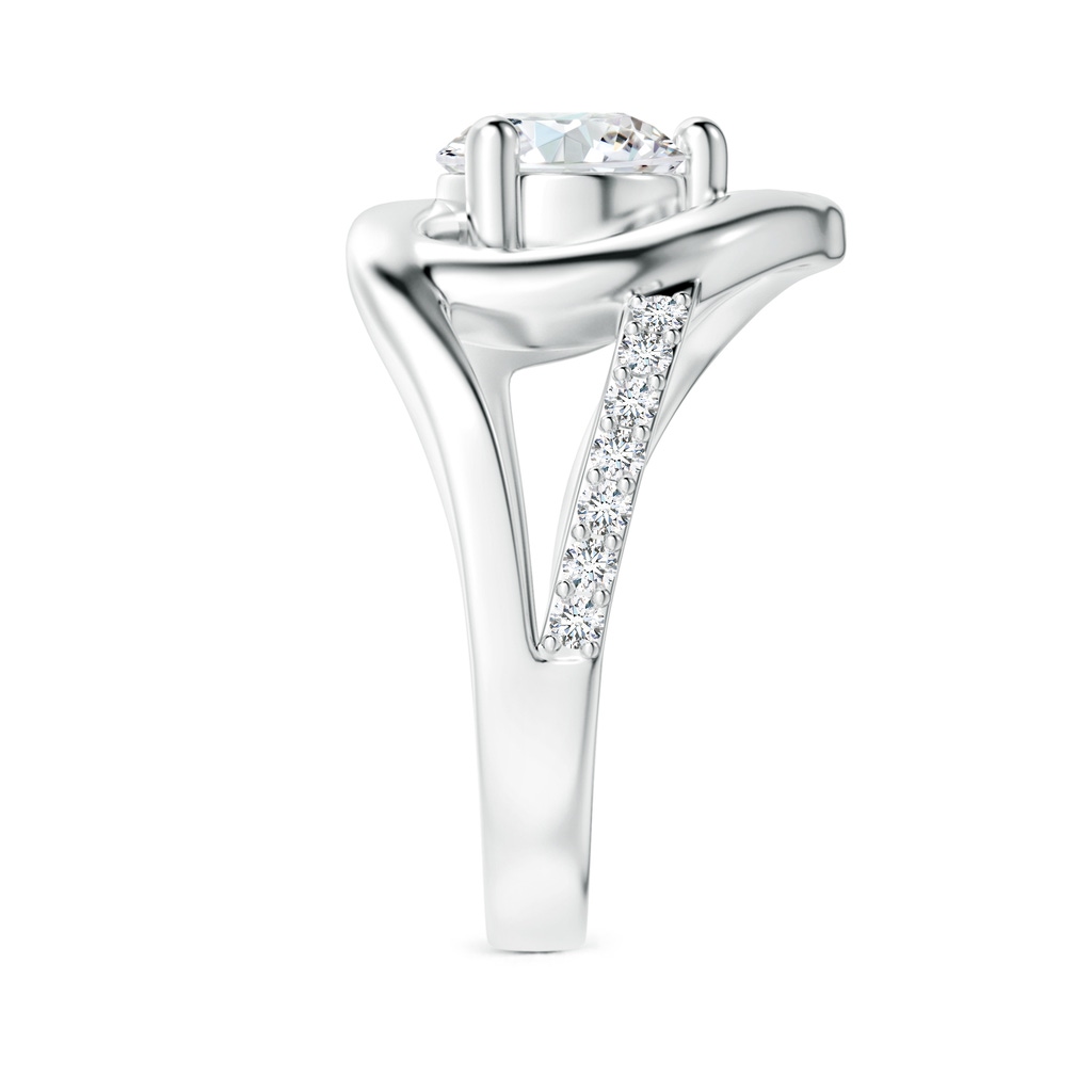 7mm GVS2 Round Diamond Split Shank Heart Promise Ring in S999 Silver Side 299