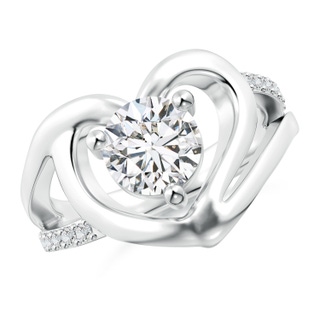 7mm HSI2 Round Diamond Split Shank Heart Promise Ring in P950 Platinum