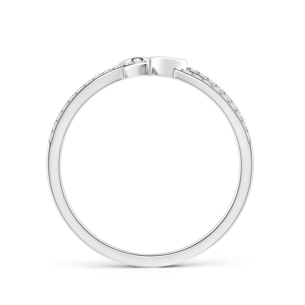 1mm GVS2 Round Diamond Criss Cross Heart Promise Ring in 18K White Gold Side 199