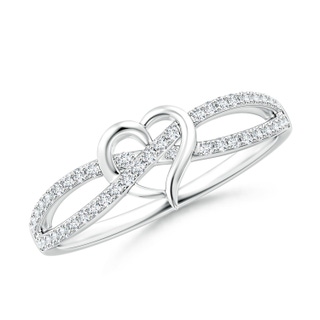 1mm GVS2 Round Diamond Criss Cross Heart Promise Ring in 9K White Gold