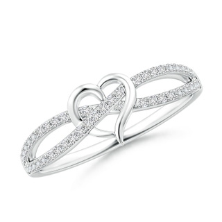 1mm HSI2 Round Diamond Criss Cross Heart Promise Ring in 9K White Gold