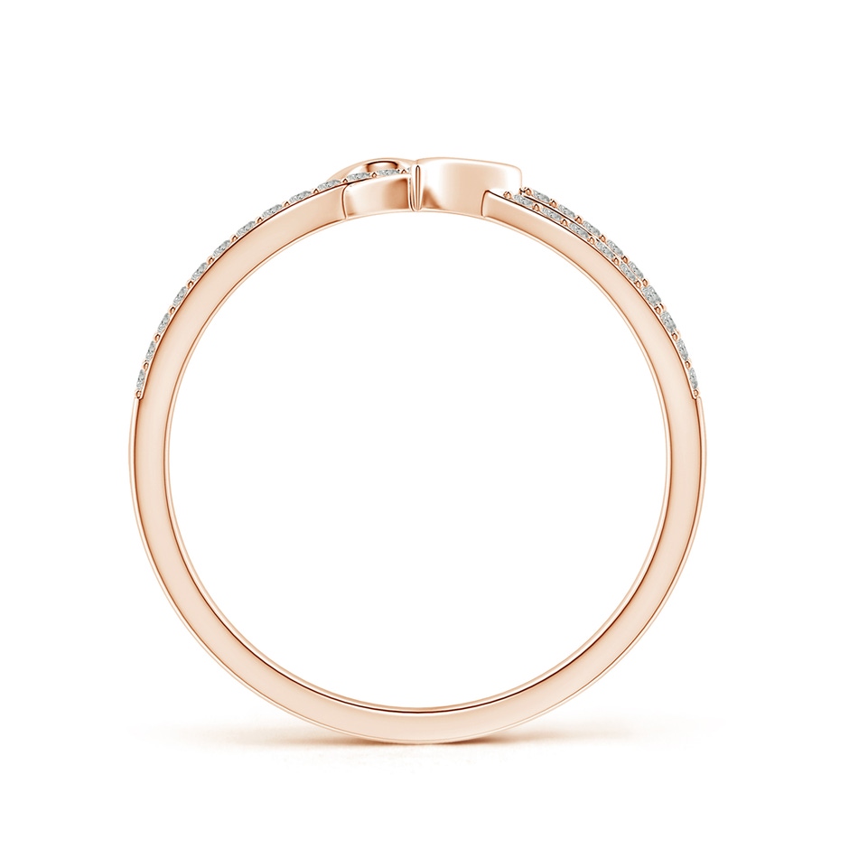 1mm KI3 Round Diamond Criss Cross Heart Promise Ring in Rose Gold side 199
