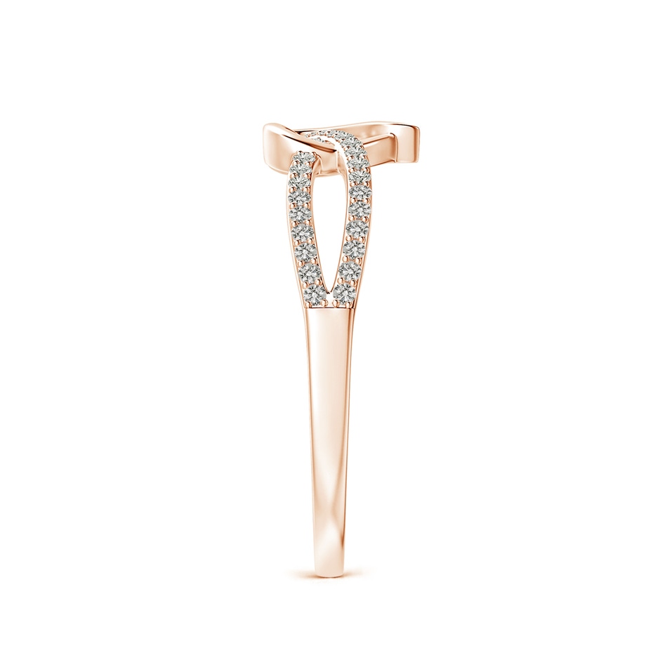 1mm KI3 Round Diamond Criss Cross Heart Promise Ring in Rose Gold side 299
