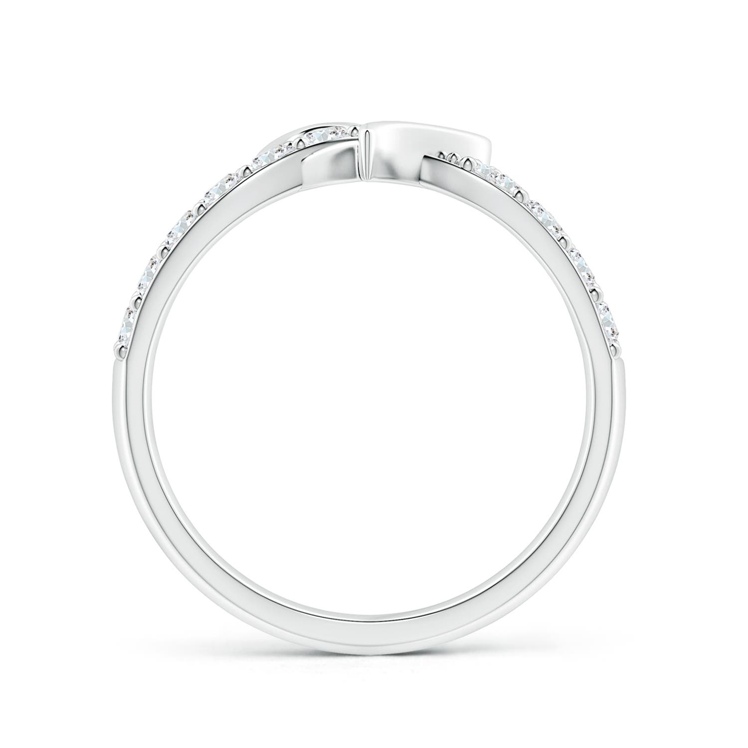 2.1mm GVS2 Round Diamond Criss Cross Heart Promise Ring in White Gold