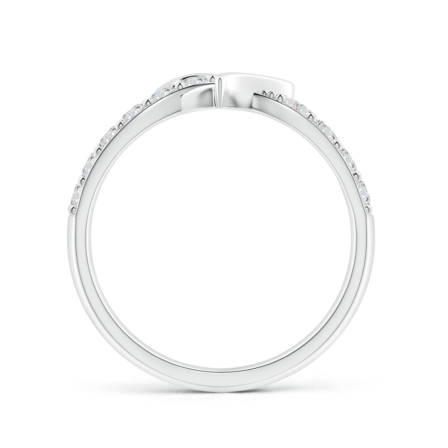 2.1mm HSI2 Round Diamond Criss Cross Heart Promise Ring in White Gold