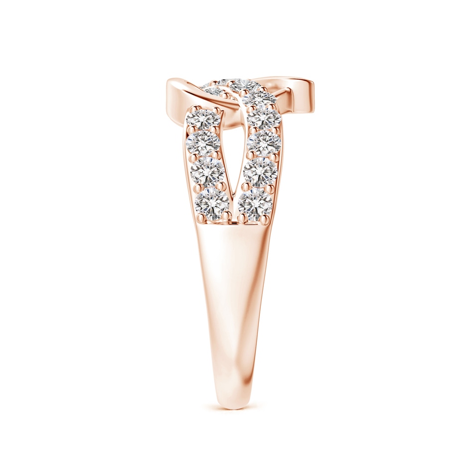2.1mm IJI1I2 Round Diamond Criss Cross Heart Promise Ring in Rose Gold side 299