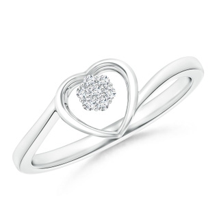 1.2mm GVS2 Diamond Clustre Heart Bypass Ring in 9K White Gold