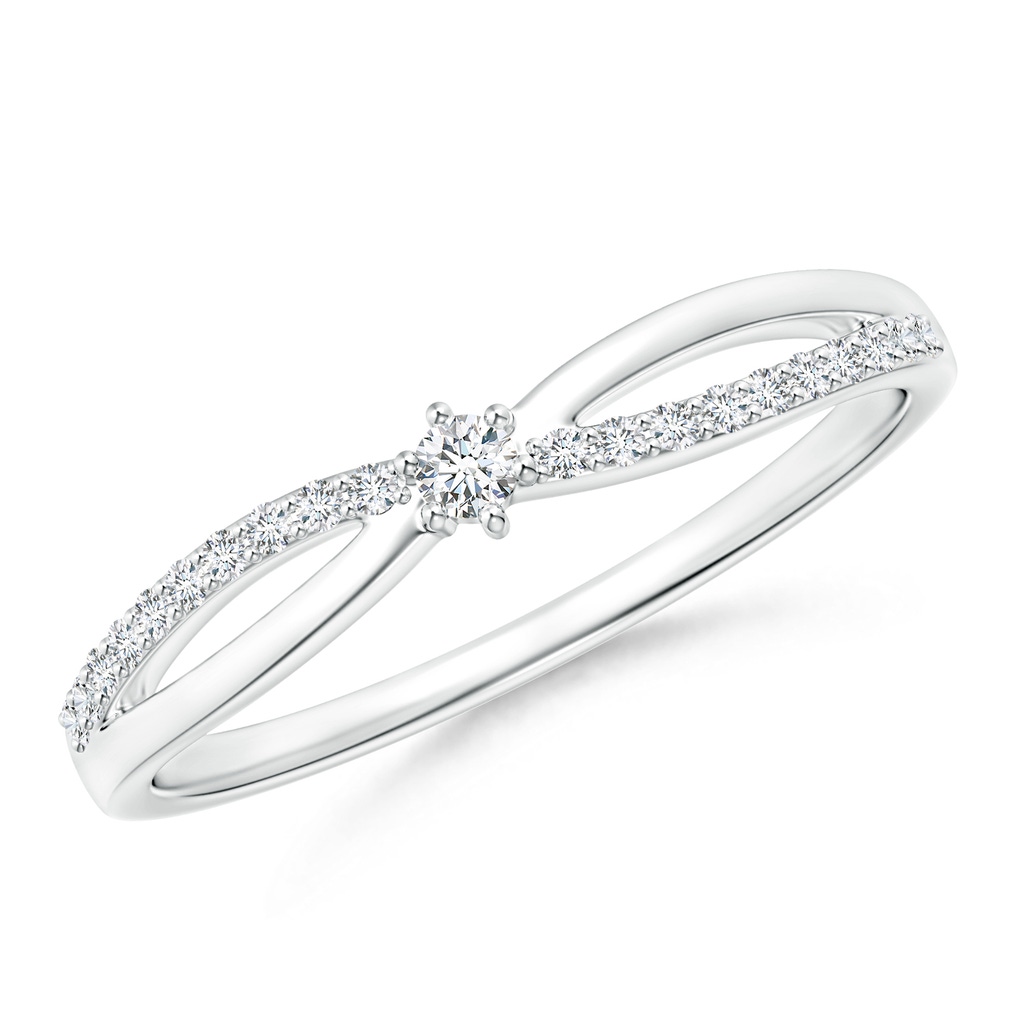2mm GVS2 Prong Set Round Diamond Split Shank Promise Ring in 18K White Gold