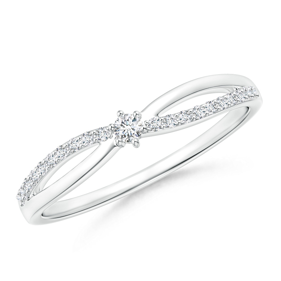 2mm GVS2 Prong Set Round Diamond Split Shank Promise Ring in 18K White Gold 
