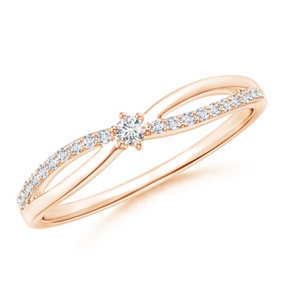 2mm GVS2 Prong Set Round Diamond Split Shank Promise Ring in Rose Gold