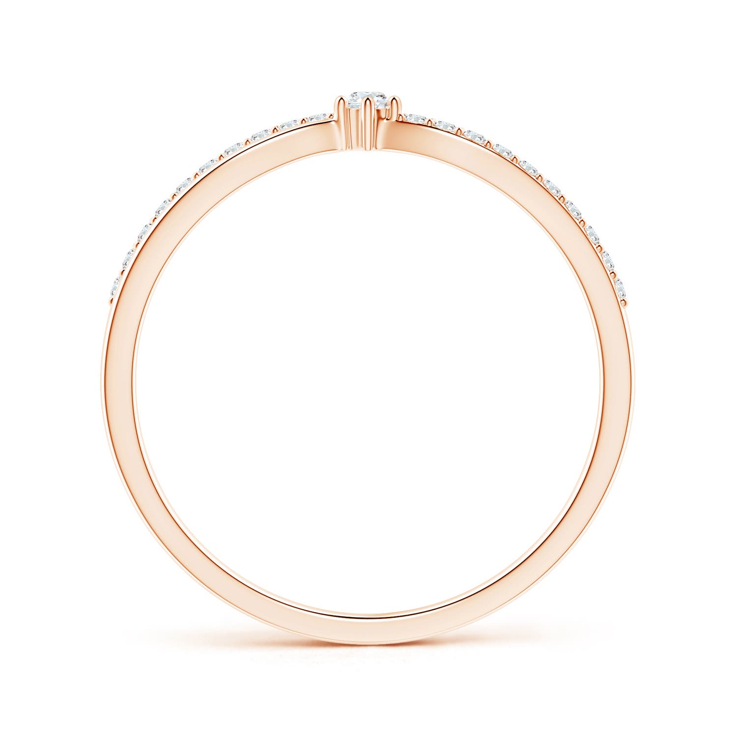 2mm GVS2 Prong Set Round Diamond Split Shank Promise Ring in Rose Gold - side 3