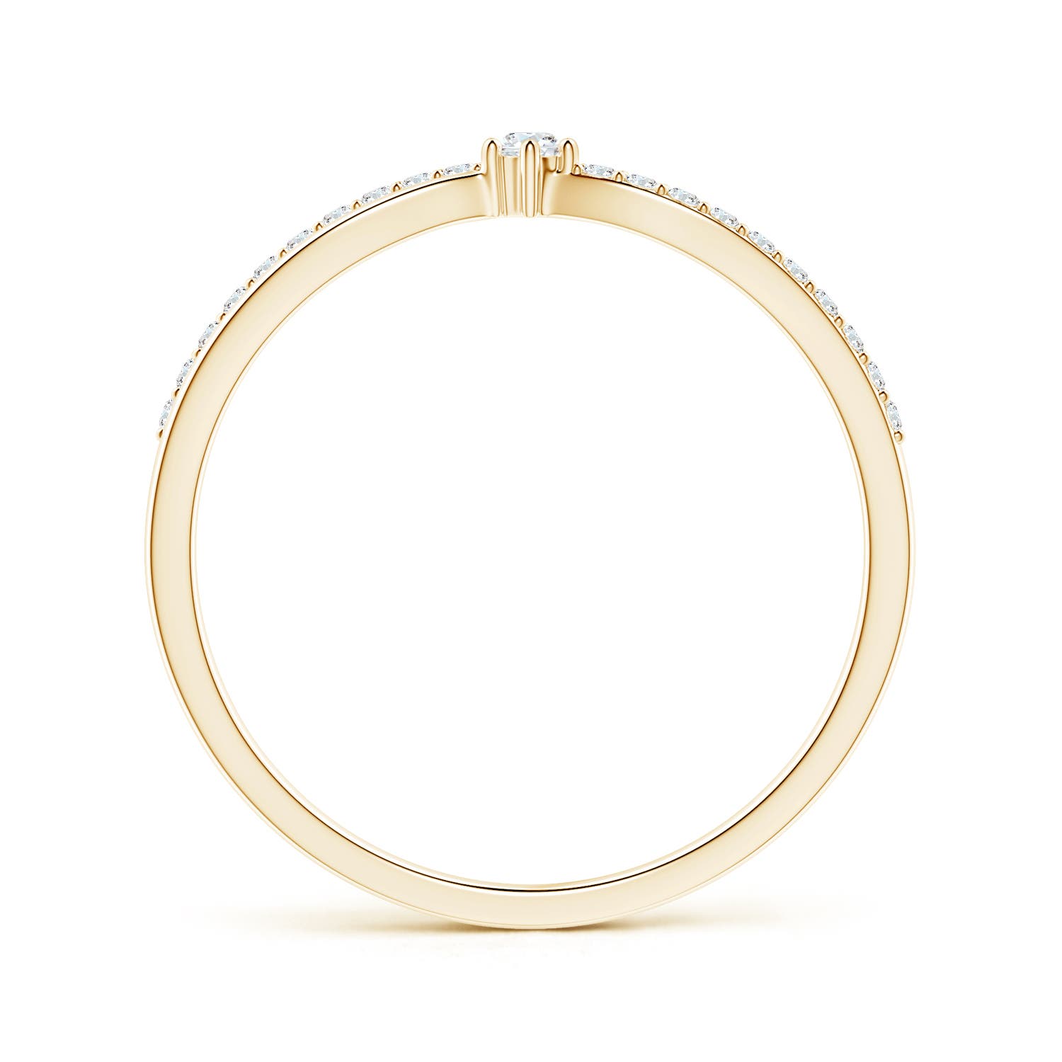 2mm GVS2 Prong Set Round Diamond Split Shank Promise Ring in Yellow Gold - side 3