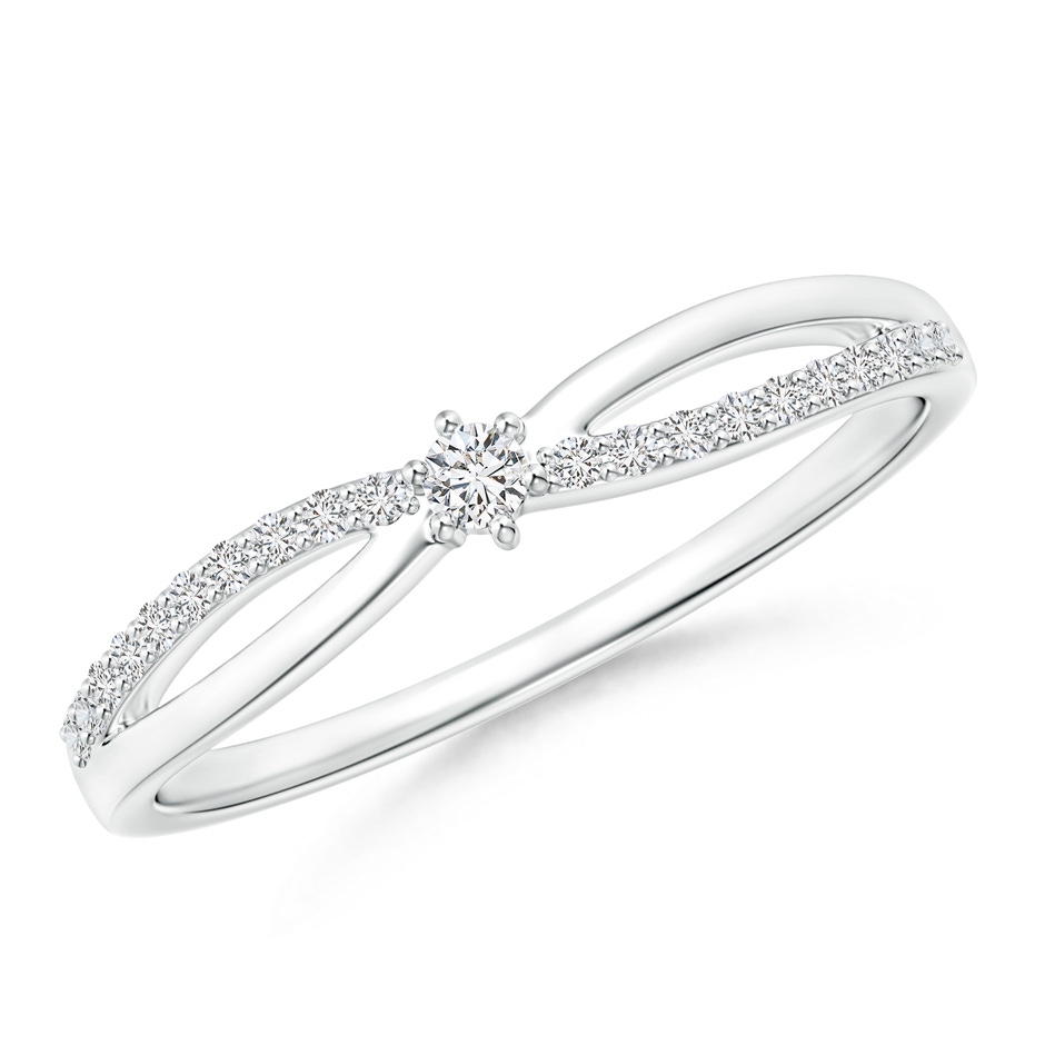2mm HSI2 Prong Set Round Diamond Split Shank Promise Ring in White Gold 