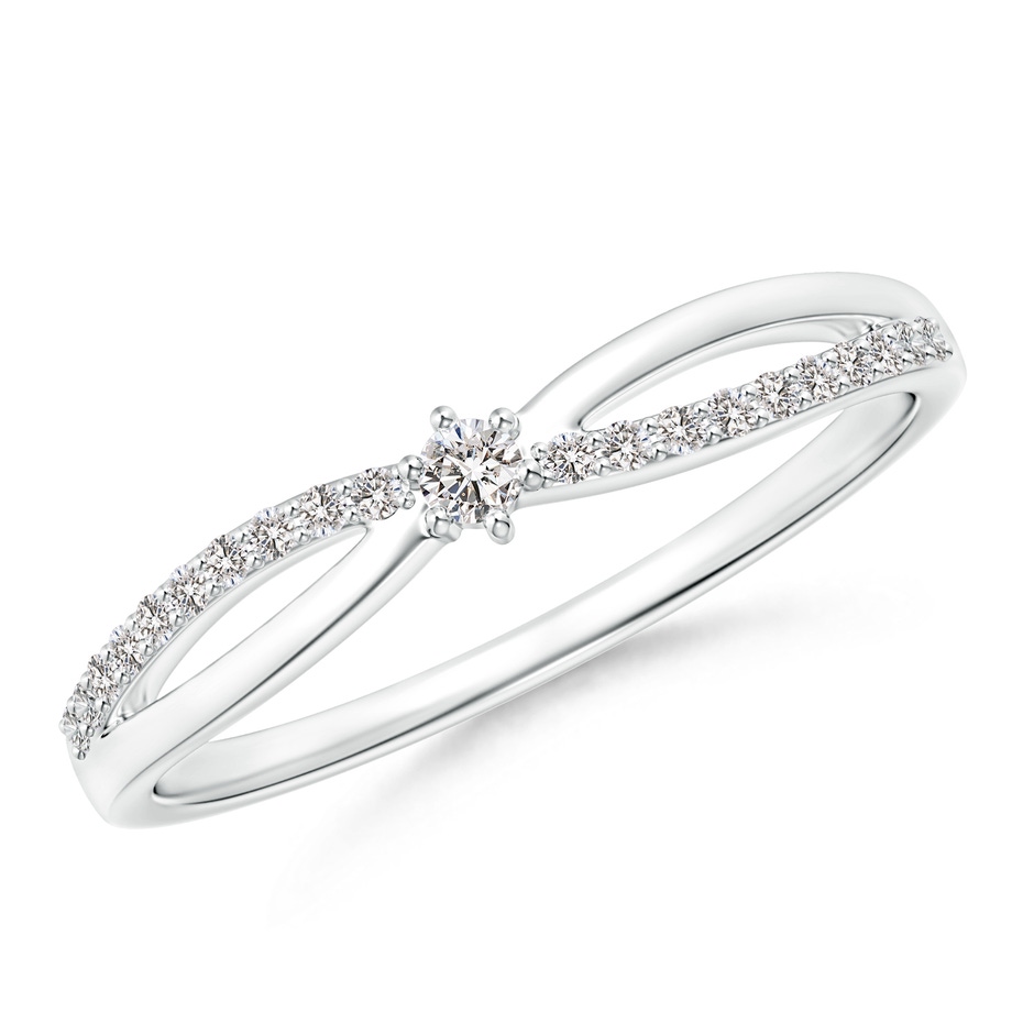 2mm IJI1I2 Prong Set Round Diamond Split Shank Promise Ring in 18K White Gold 