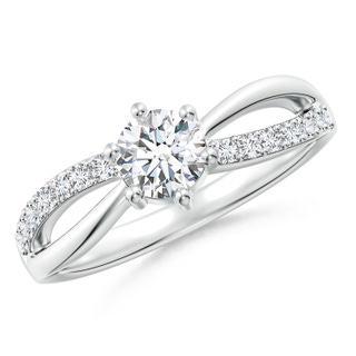 5.1mm GVS2 Prong Set Round Diamond Split Shank Promise Ring in 9K White Gold