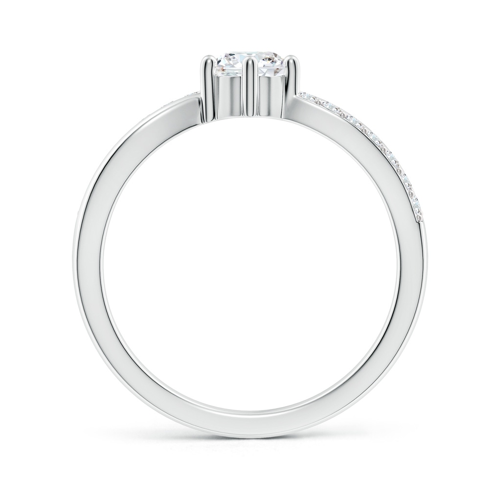 5.1mm GVS2 Prong Set Round Diamond Split Shank Promise Ring in S999 Silver Side 199