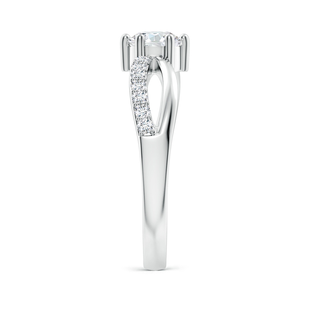 5.1mm GVS2 Prong Set Round Diamond Split Shank Promise Ring in S999 Silver Side 299