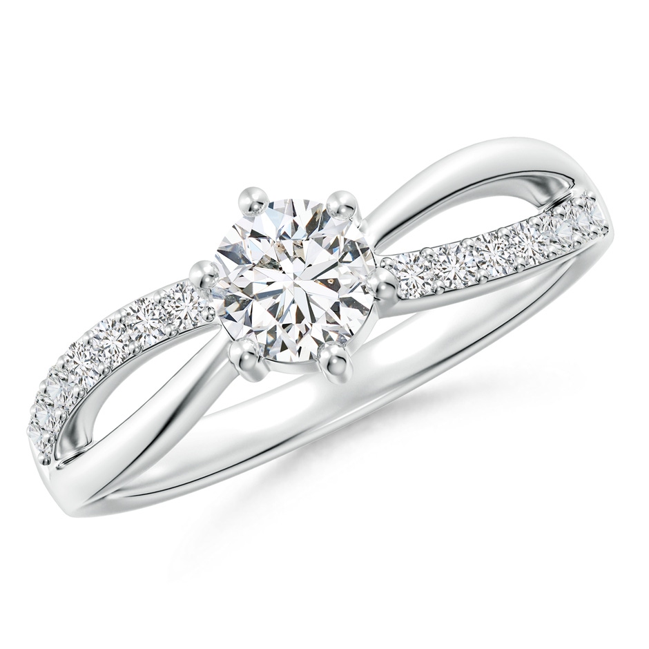 5.1mm HSI2 Prong Set Round Diamond Split Shank Promise Ring in White Gold 