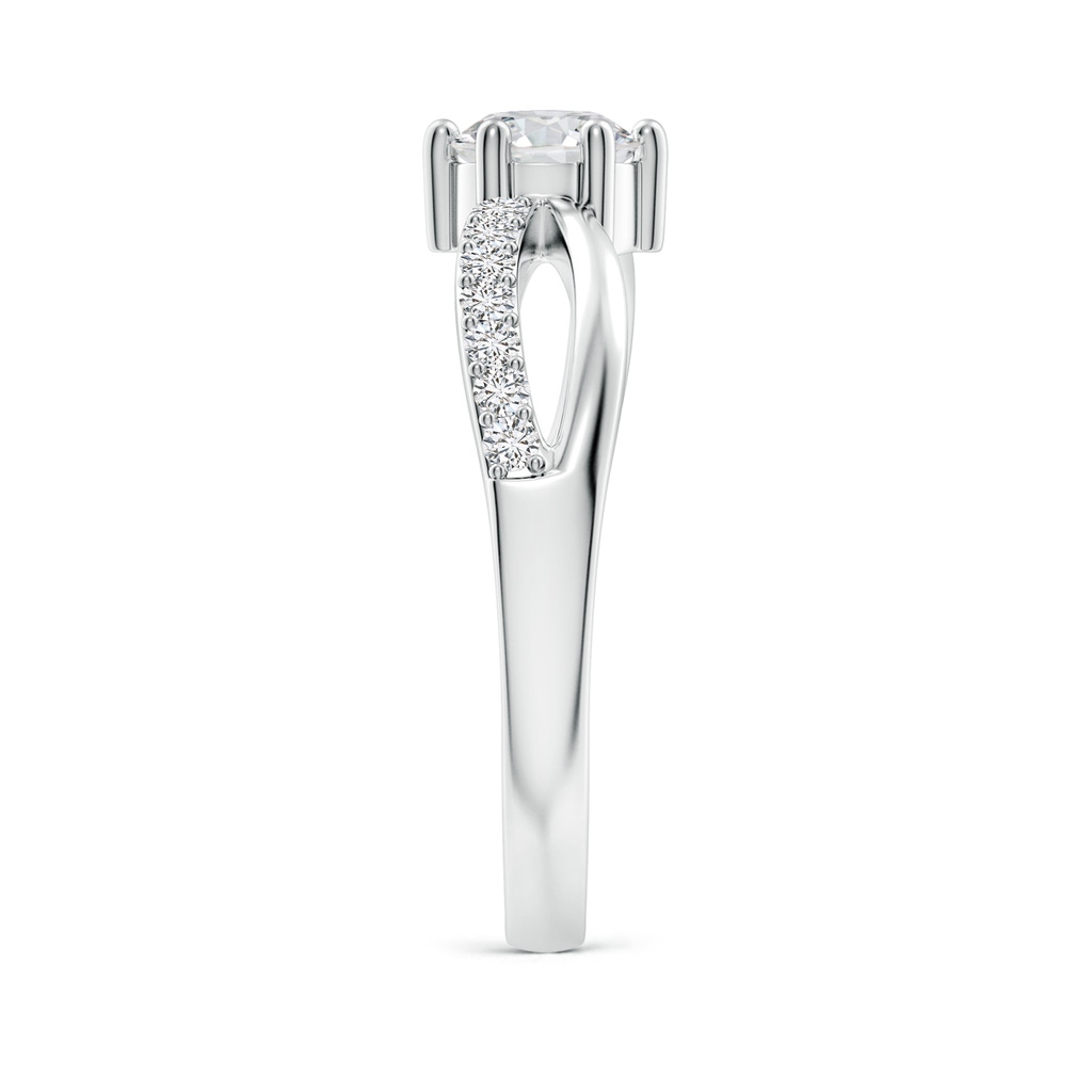 5.1mm HSI2 Prong Set Round Diamond Split Shank Promise Ring in White Gold Side 299