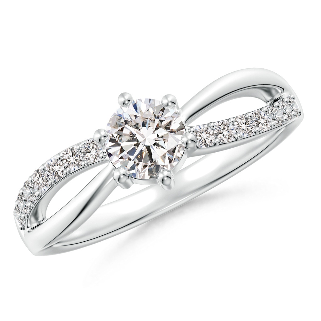 5.1mm IJI1I2 Prong Set Round Diamond Split Shank Promise Ring in 10K White Gold