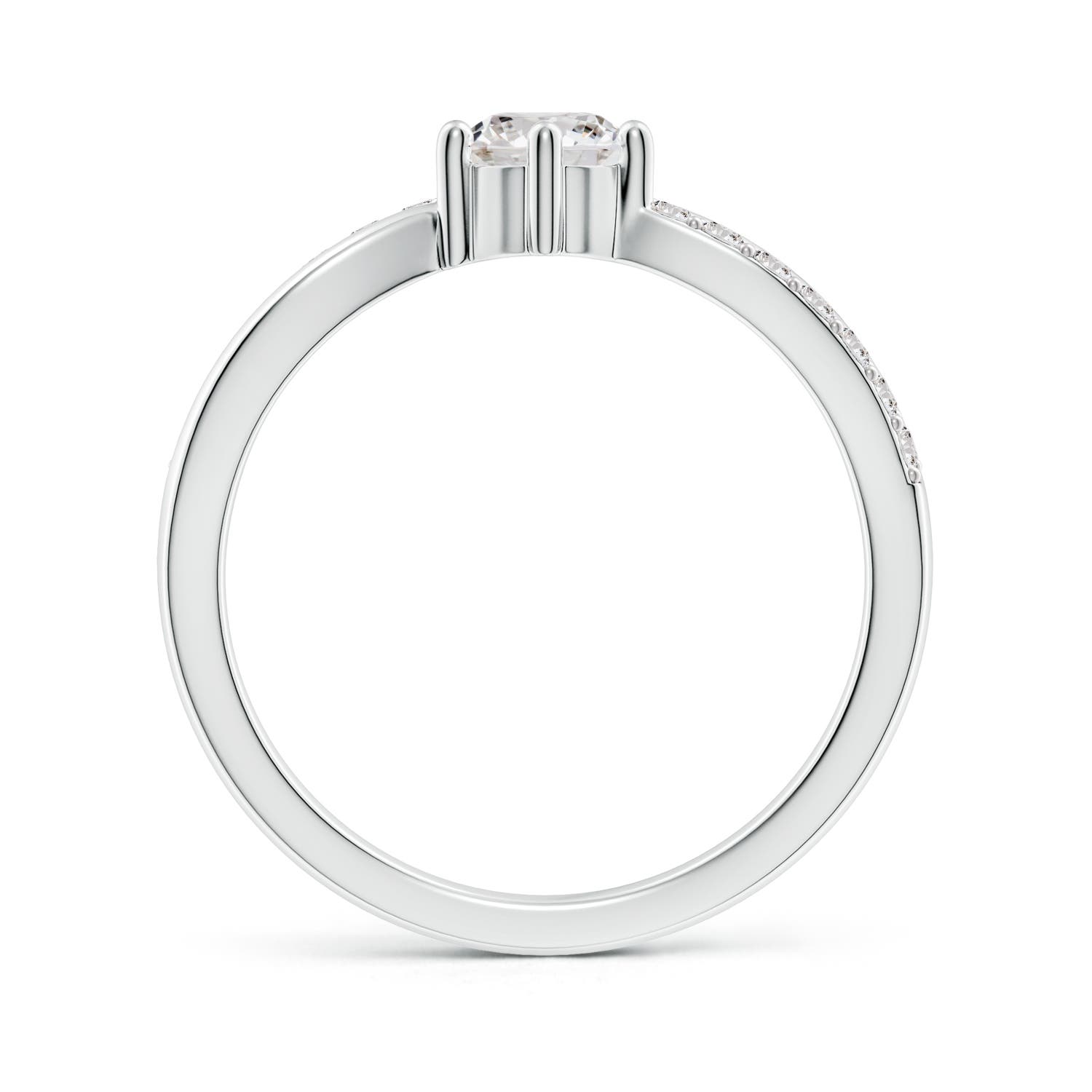 5.1mm IJI1I2 Prong Set Round Diamond Split Shank Promise Ring in White Gold