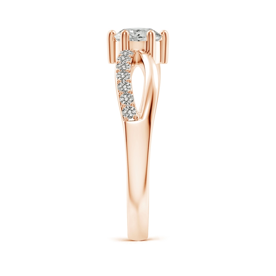 5.1mm KI3 Prong Set Round Diamond Split Shank Promise Ring in 9K Rose Gold side 299