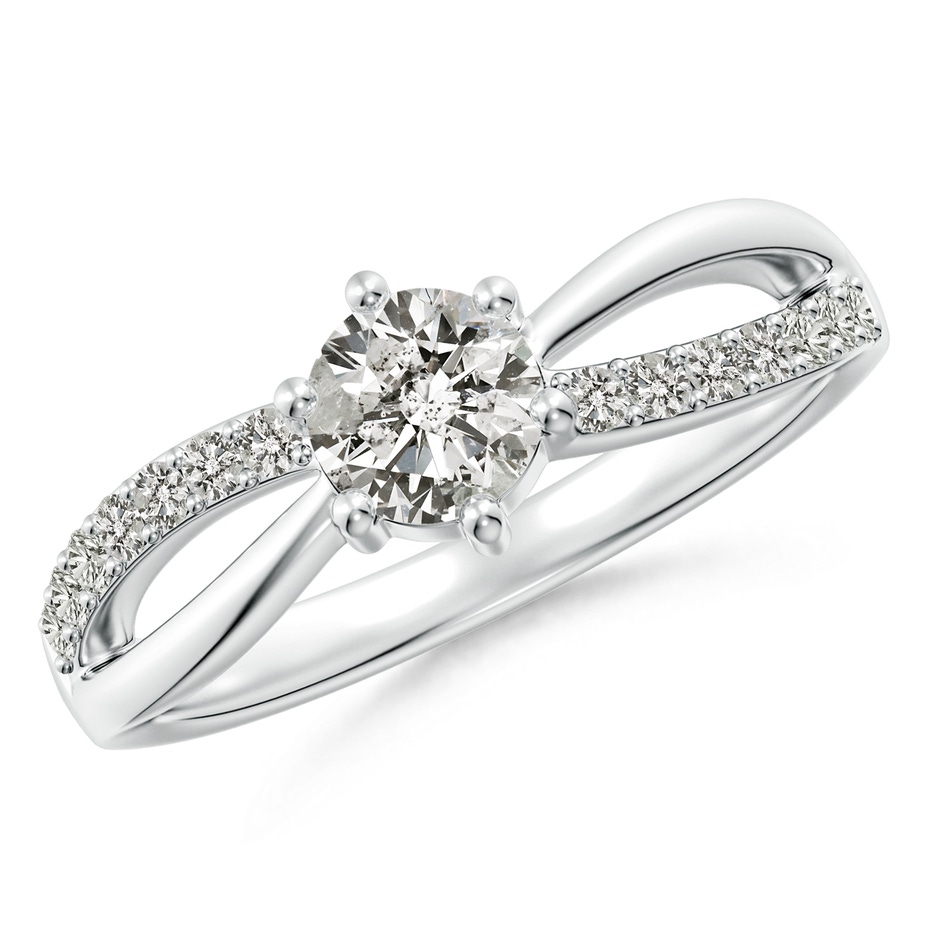 5.1mm KI3 Prong Set Round Diamond Split Shank Promise Ring in White Gold 