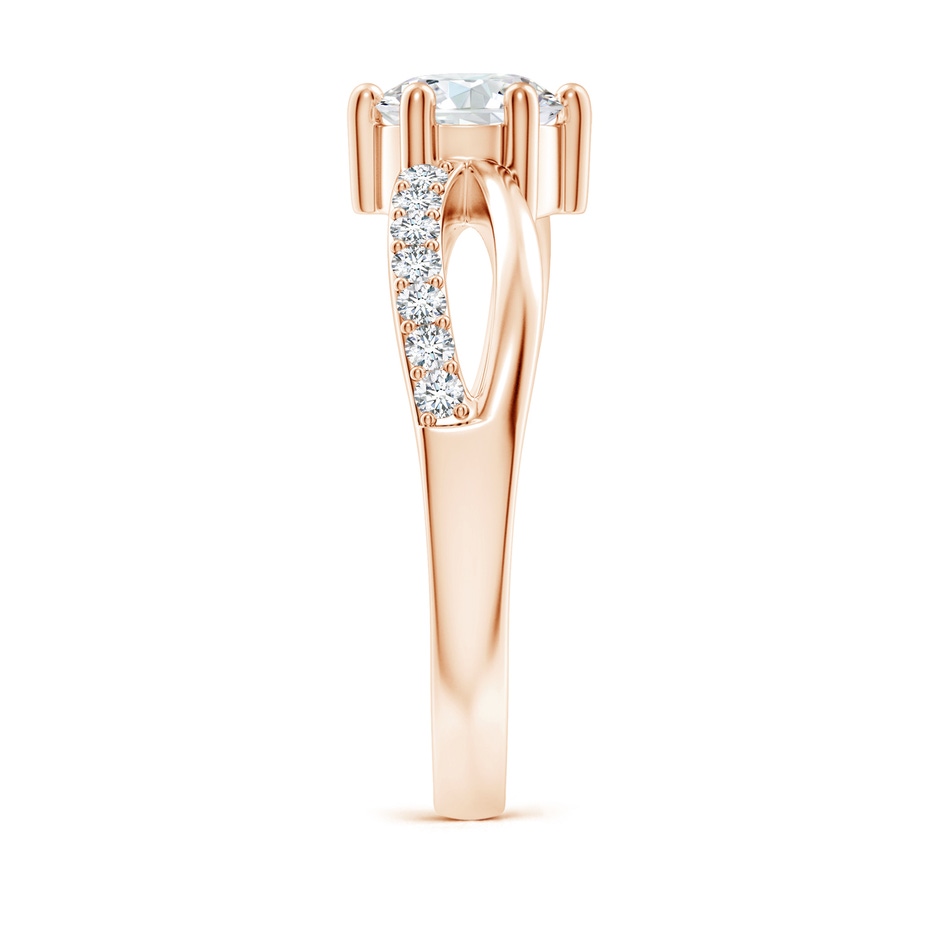 5.9mm GVS2 Prong Set Round Diamond Split Shank Promise Ring in 18K Rose Gold side 299